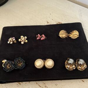 Lot designer Vintage clip on earrings Bergere Trifari W Germany unmarked